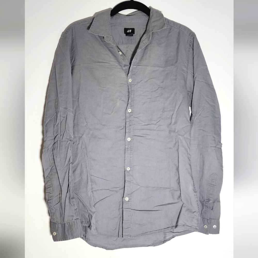 Mens H&M Grey button up Shirt